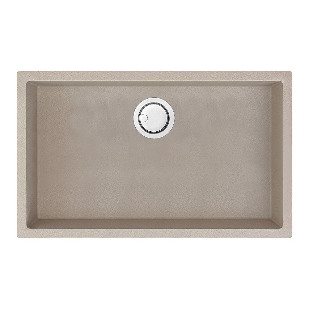 Transolid Zero 30-in silQ Granite Integral/Dual Mount Single Bowl Kitchen Sink with 0 Holes