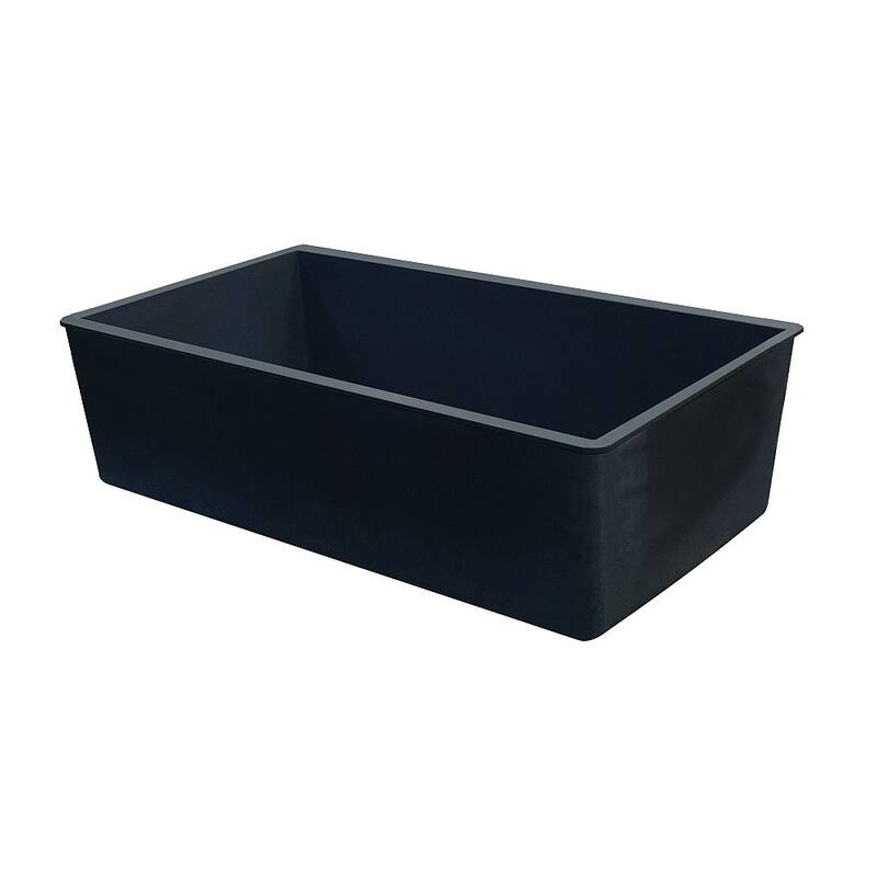 Transolid Zero 30-in silQ Granite Integral/Dual Mount Single Bowl Kitchen Sink with 0 Holes