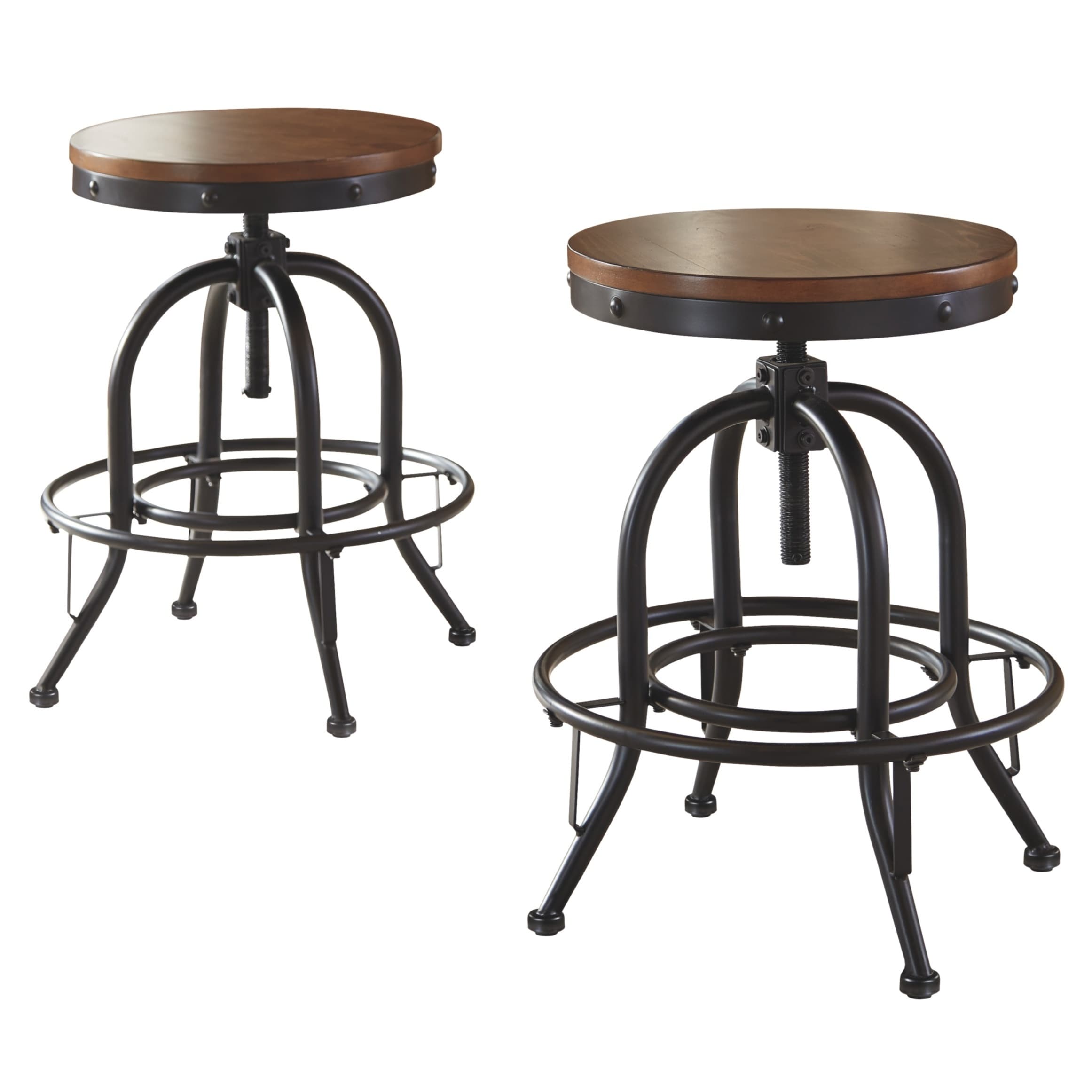 Shop Valebeck Swivel Barstool Counter Height Set Of 2 Black