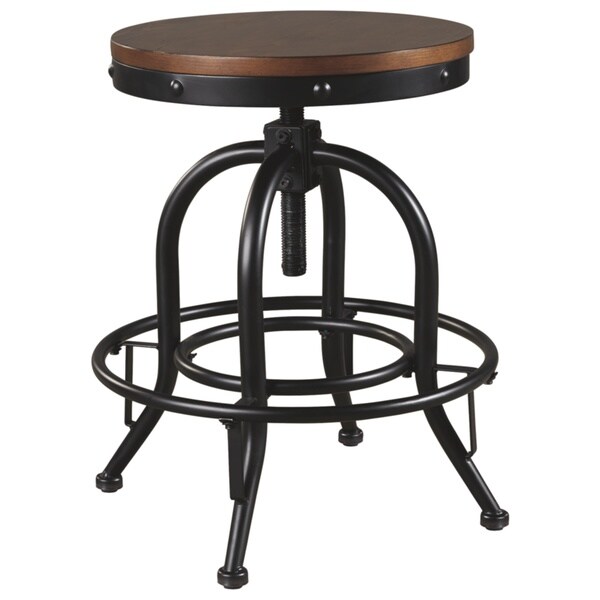 Shop Valebeck Swivel Barstool Counter Height Set Of 2 Black