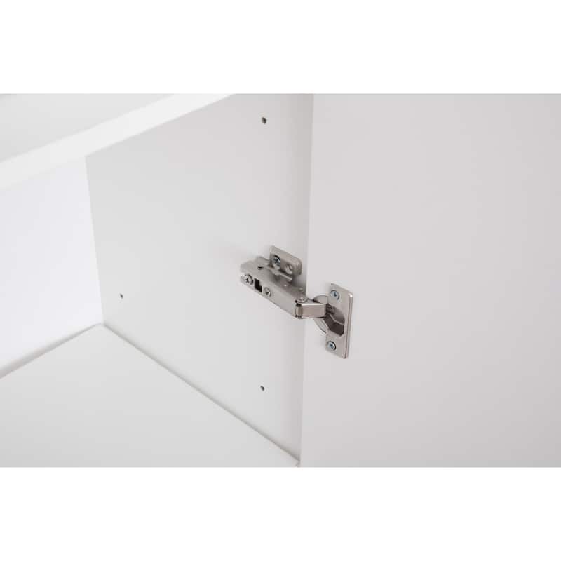 Modern Long Bathroom Wall Mounted Cabinet, White