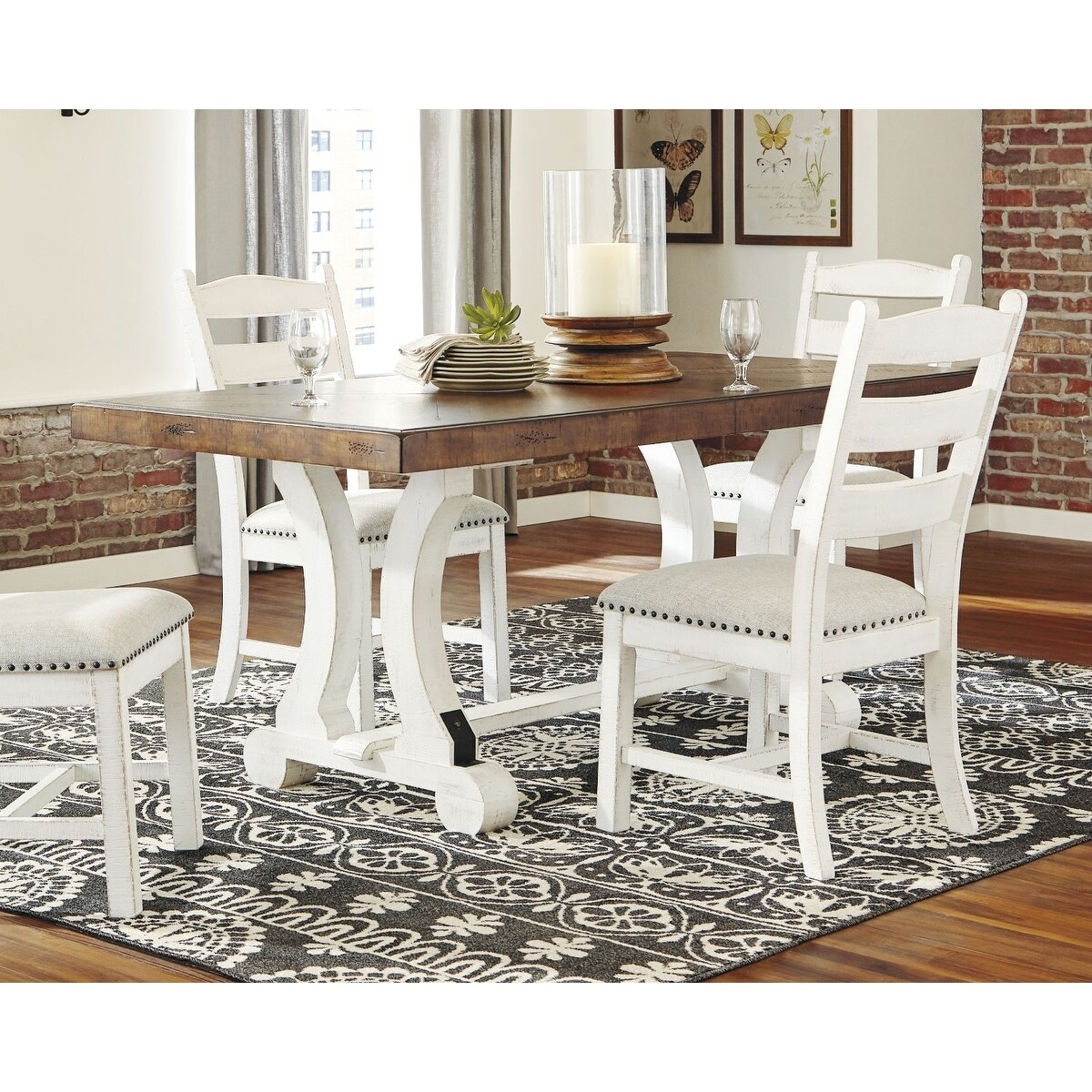 Shop Valebeck Rectangular Dining Room Table White Brown