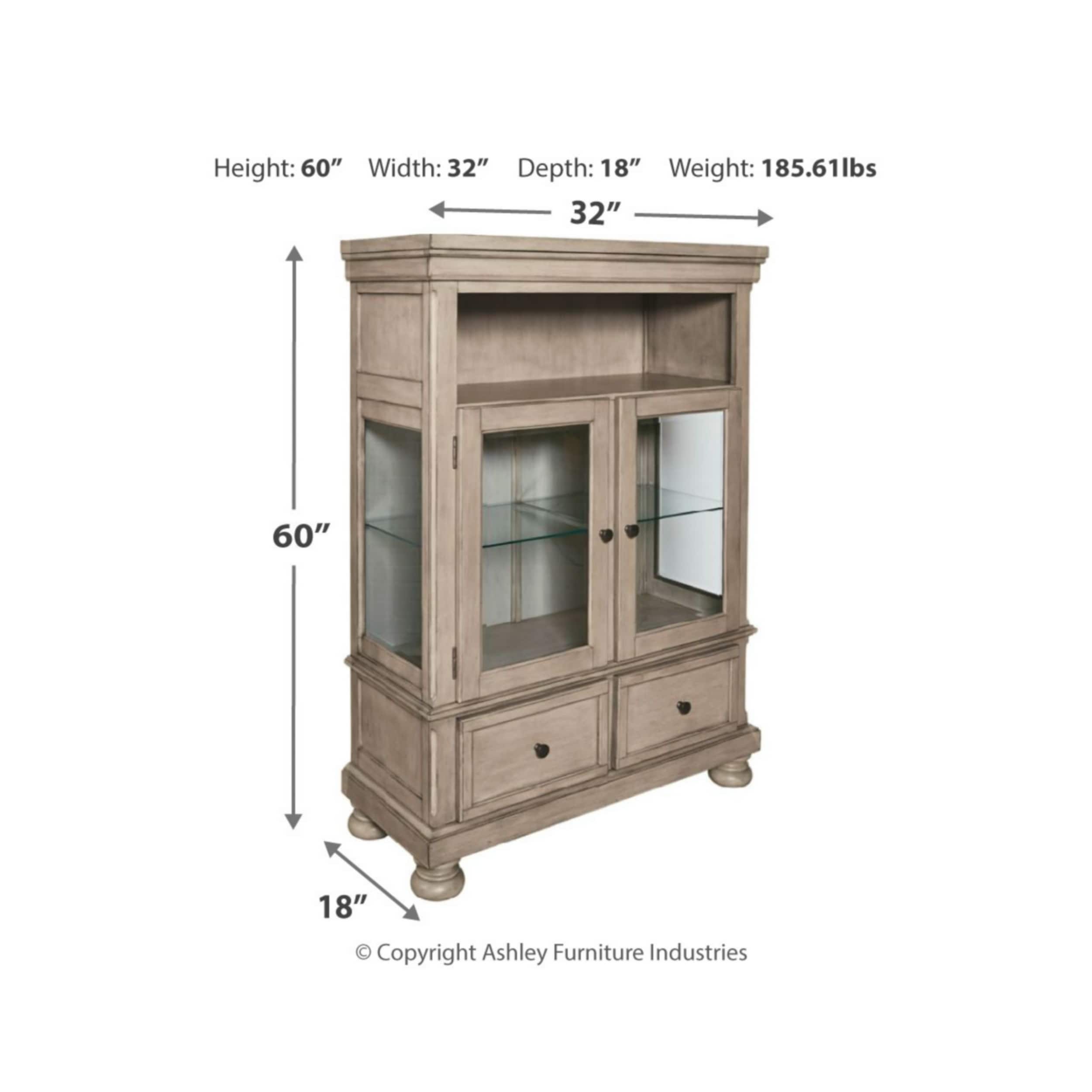 Shop Lettner Curio China Cabinet Gray Overstock 29057256