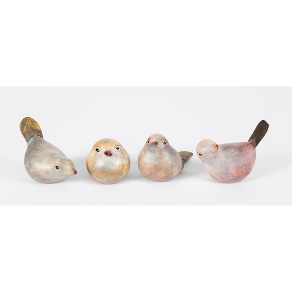 Handmade Neutral Ceramic Bird, Set of 4 (Mexico)