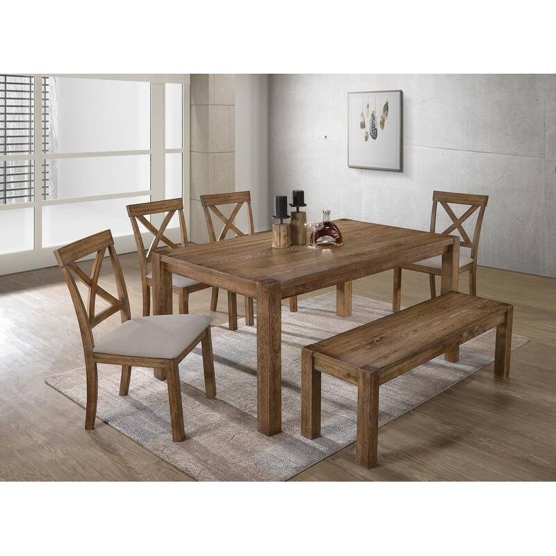 Best Master Furniture 6 Pieces Driftwood Dining Set