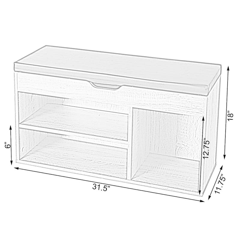 Entryway Storage Bench Shoe Rack with Top Seat