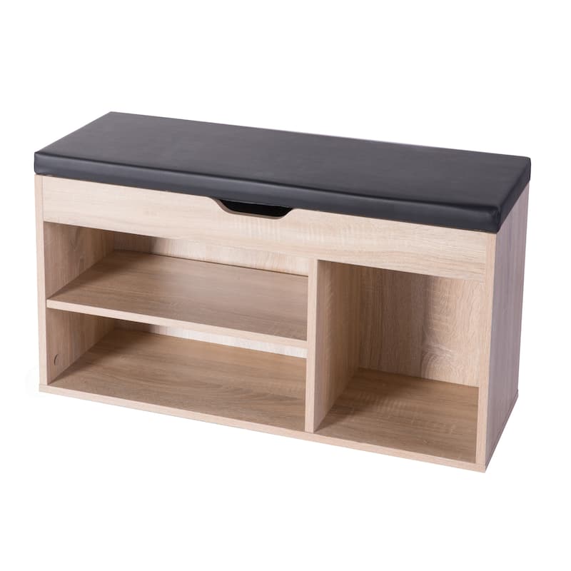 Entryway Storage Bench Shoe Rack with Top Seat