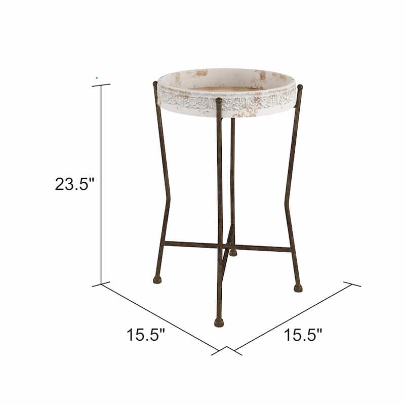 Sarina Farmhouse Accent Table - 23.5"H x 15.5"W x 15.5"D
