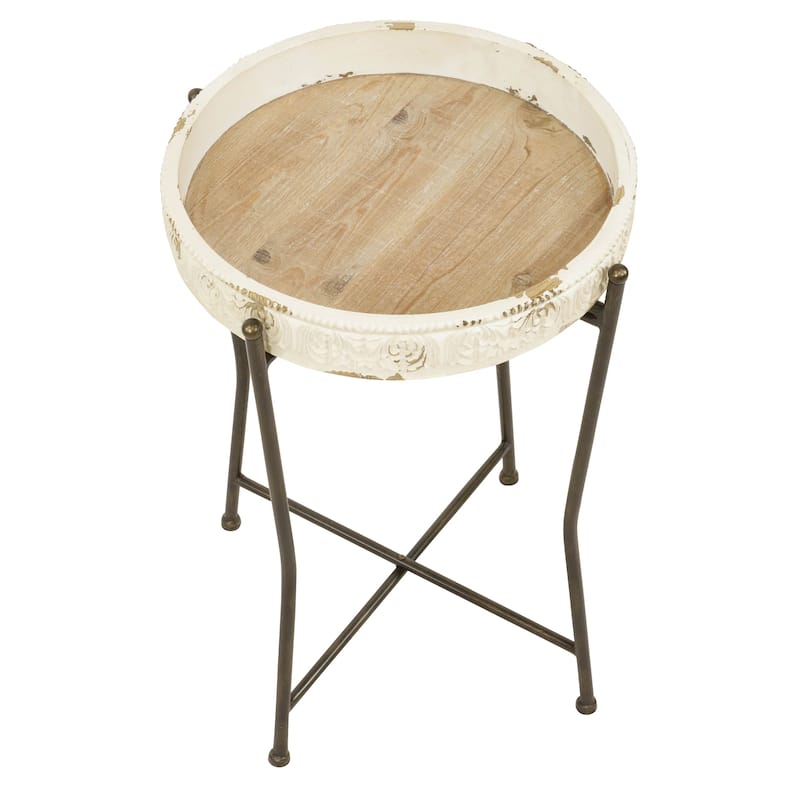 Sarina Farmhouse Accent Table - 23.5"H x 15.5"W x 15.5"D