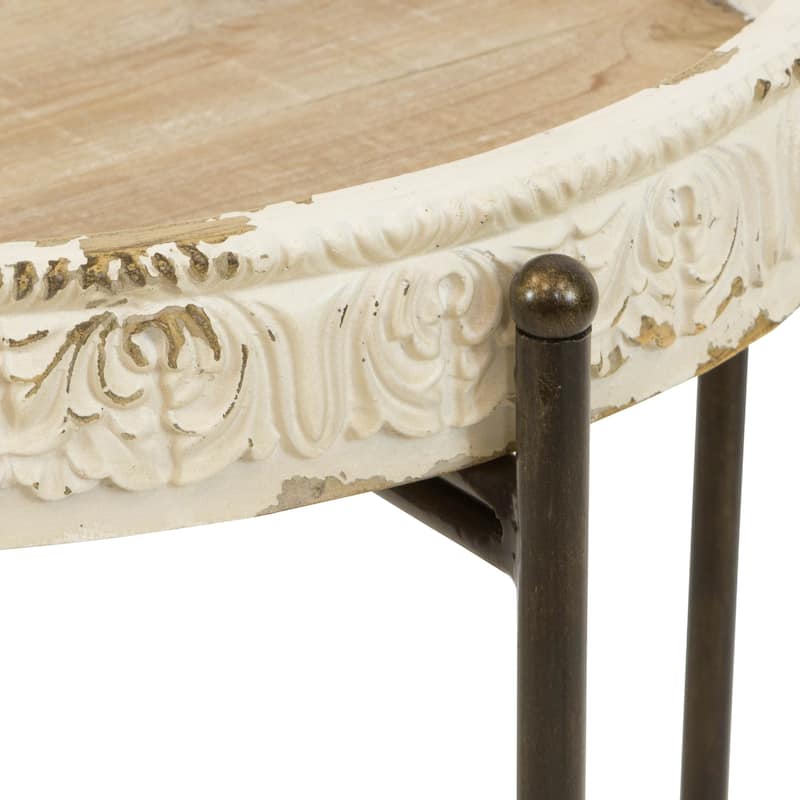 Sarina Farmhouse Accent Table - 23.5"H x 15.5"W x 15.5"D