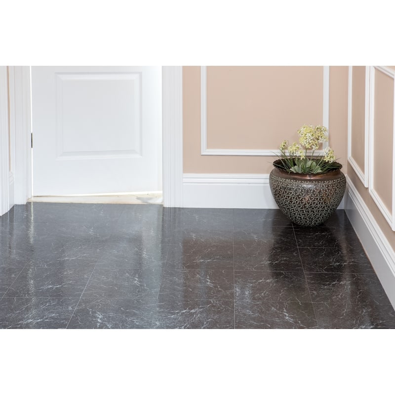 Achim Sterling Black-White Vein 12x12 Floor Tile (20 Tiles/20 sq ft)