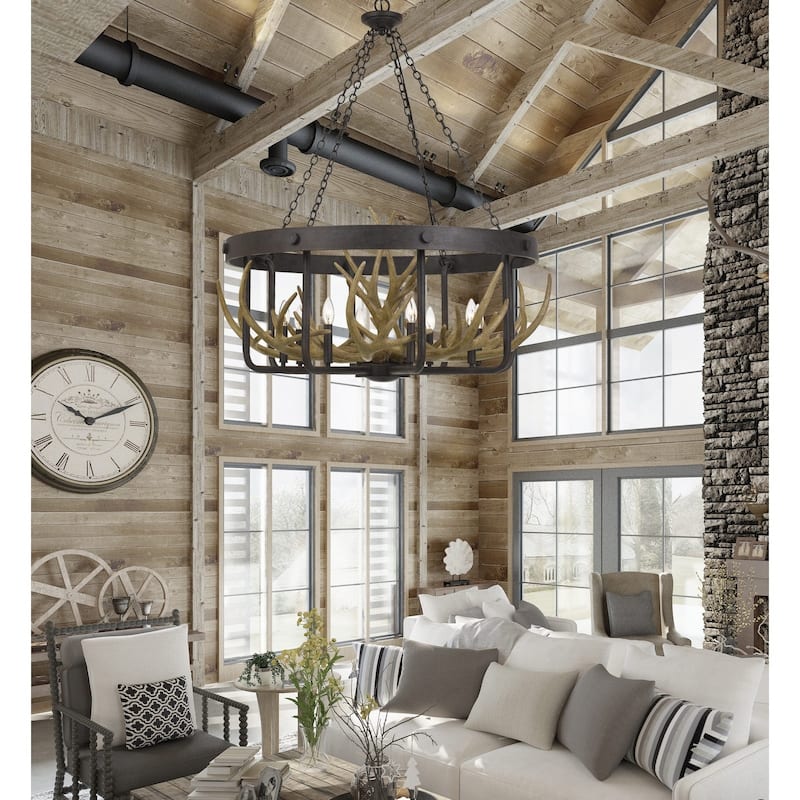 Angelo Metal Antler Chandelier - One Size