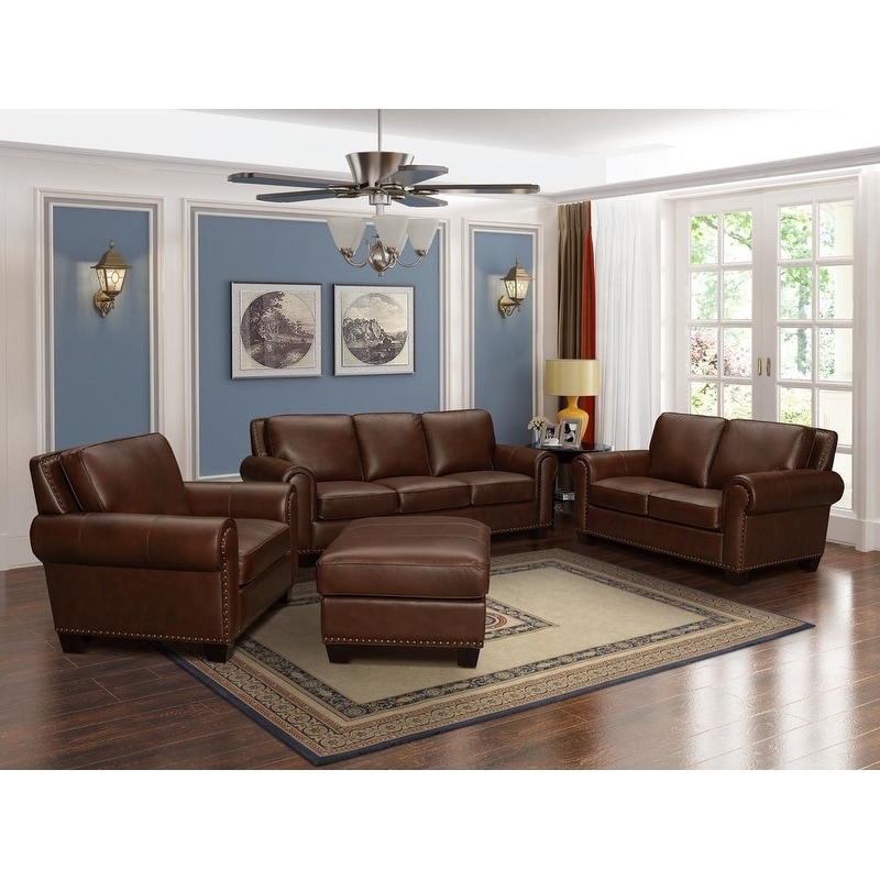 Roselake leather deals sofa