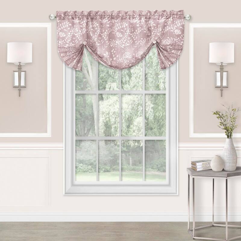 Porch & Den Breeze 52 x 17 Window Curtain Valance - 52x17 - Blush