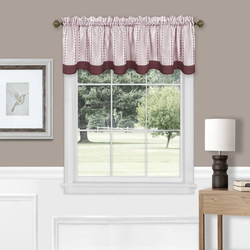 The Gray Barn Amber Sweet Window Curtain Valance - 58x14 - Burgundy
