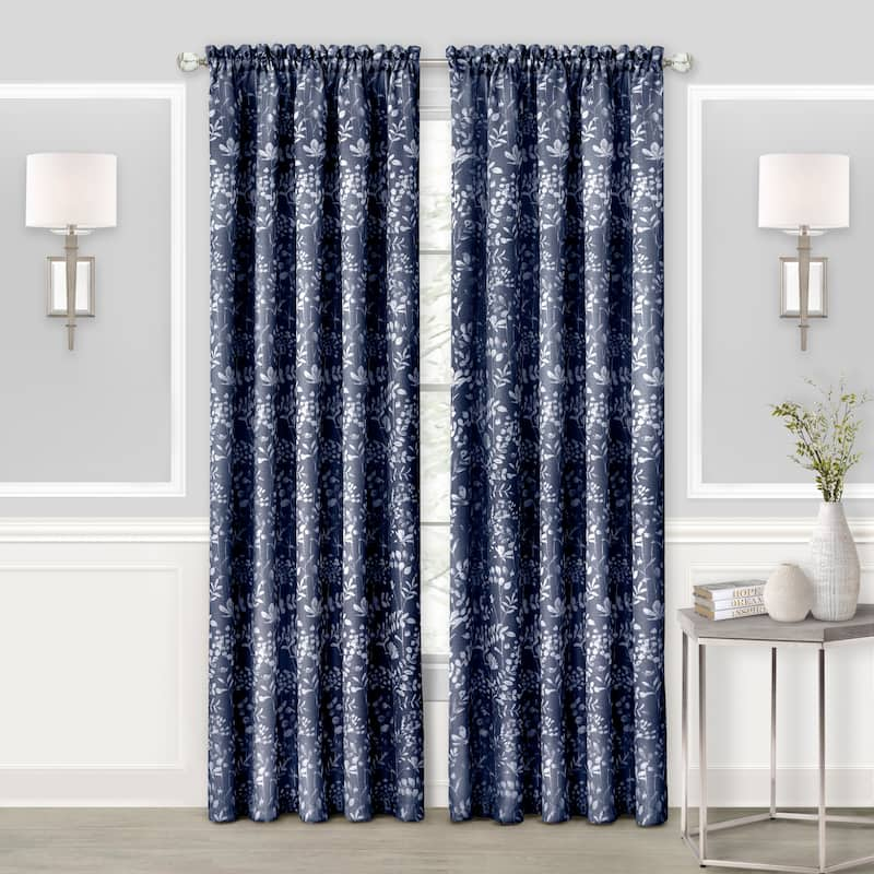 Porch & Den Breeze Rod Pocket Window Curtain Panel - 52x84 - Navy