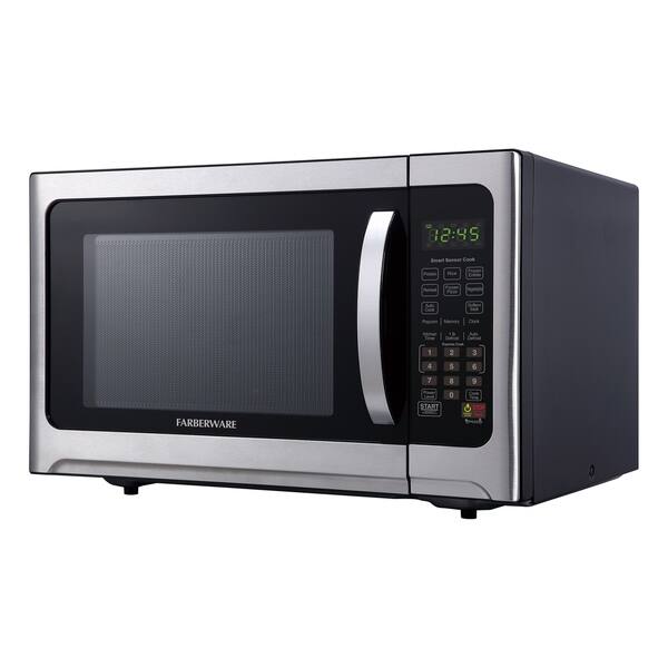 Farberware 1.3-cu ft 1000-Watt Countertop Microwave (Stainless Steel/Black)  in the Countertop Microwaves department at