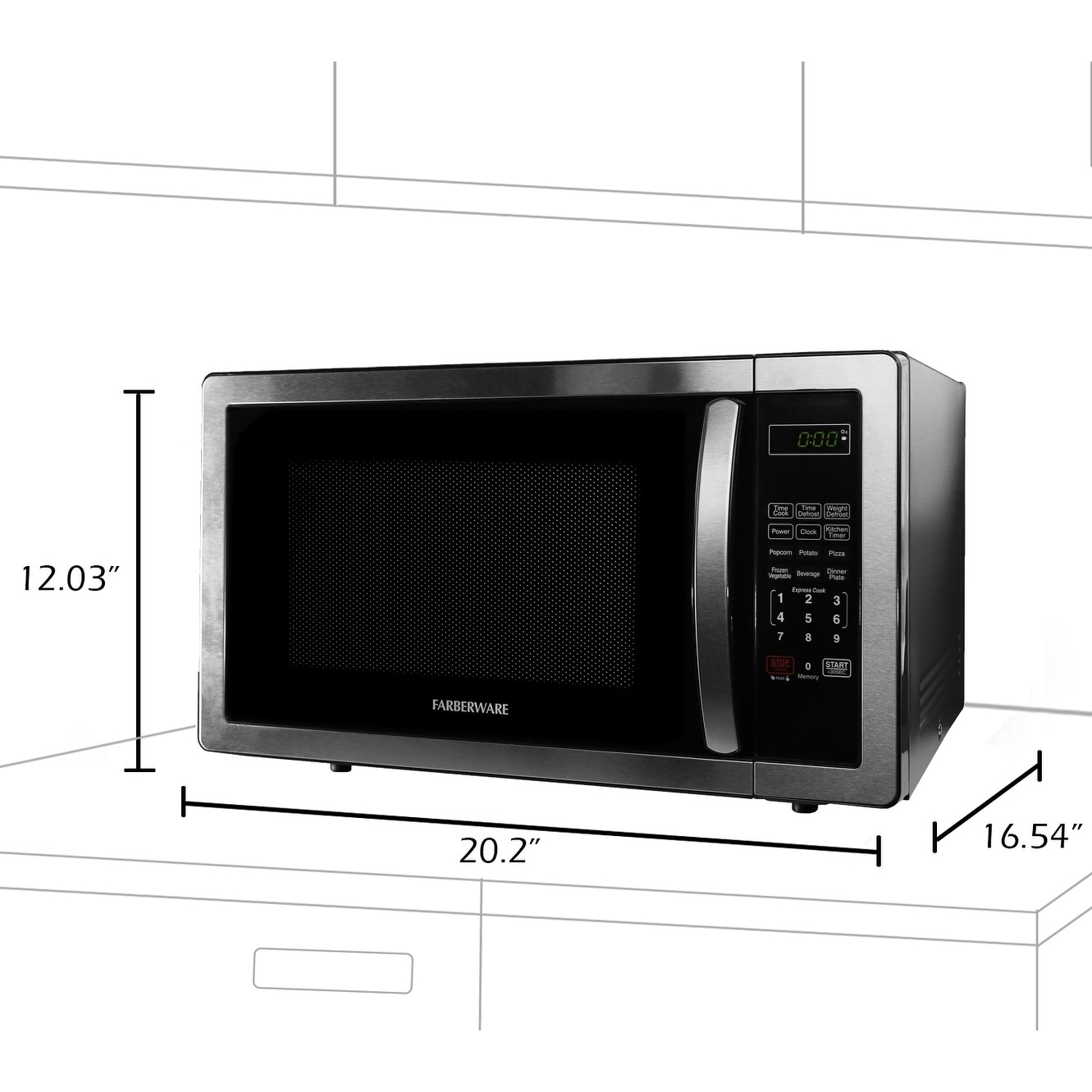 Farberware Professional FMO11AHTBKL 1.1 Cu. Ft. 1000-Watt Microwave Oven,  Stainless Steel - Bed Bath & Beyond - 29057685