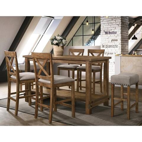 Best Master Furniture Driftwood 7 Pieces Counter Height Set