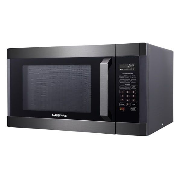 Farberware Black Fmo16ahtbsa 1 6 Cu Ft 1300 Watt Microwave Oven With Smart Sensor And Inverter Stainless Steel On 29057742 1 6 Cu Ft 1300 Watt Microwave Oven