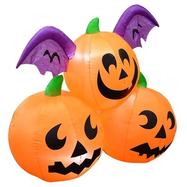 Shop Aleko Outdoor Yard Decoration Halloween Inflatable 3 Pumpkins