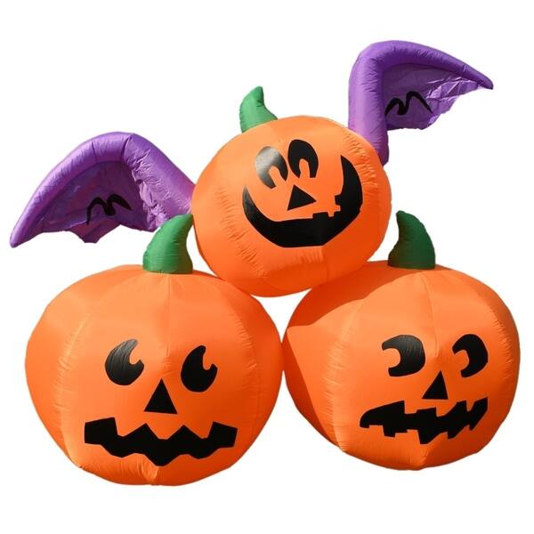 Shop Aleko Outdoor Yard Decoration Halloween Inflatable 3 Pumpkins