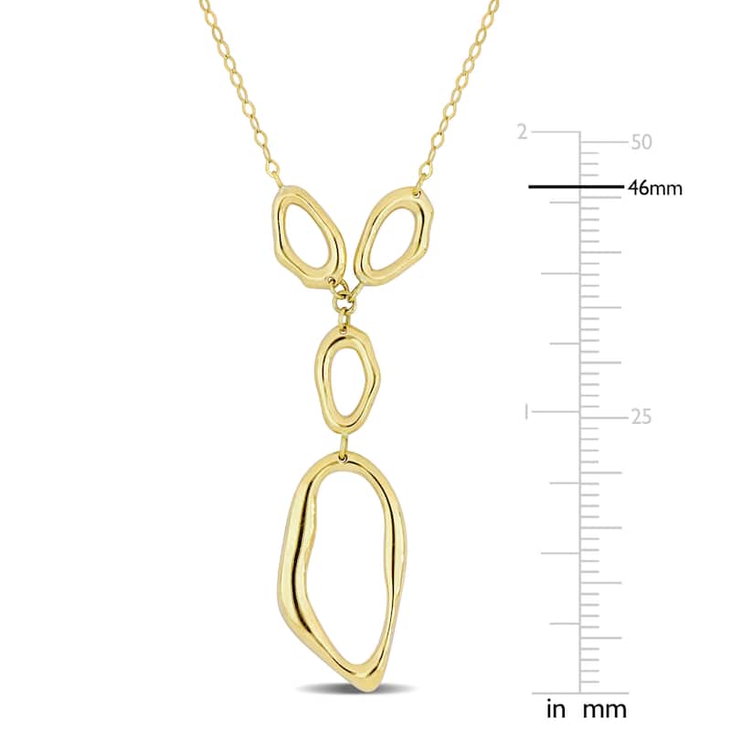 Miadora 10k Yellow Gold Geometric Lariat Necklace