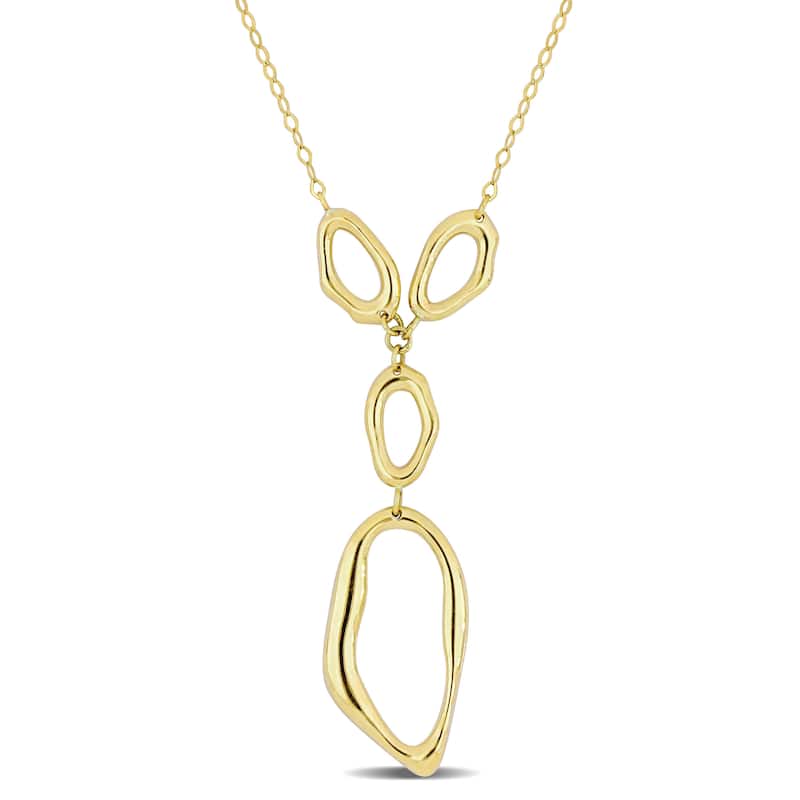 Miadora 10k Yellow Gold Geometric Lariat Necklace