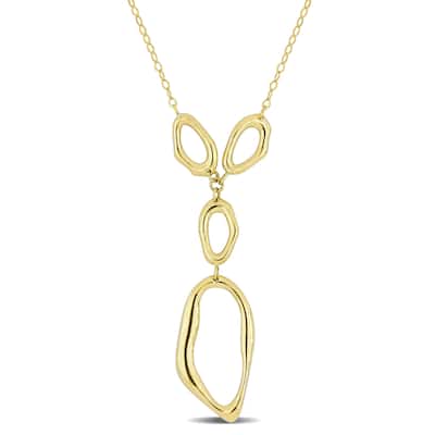 Miadora 10k Yellow Gold Geometric Lariat Necklace