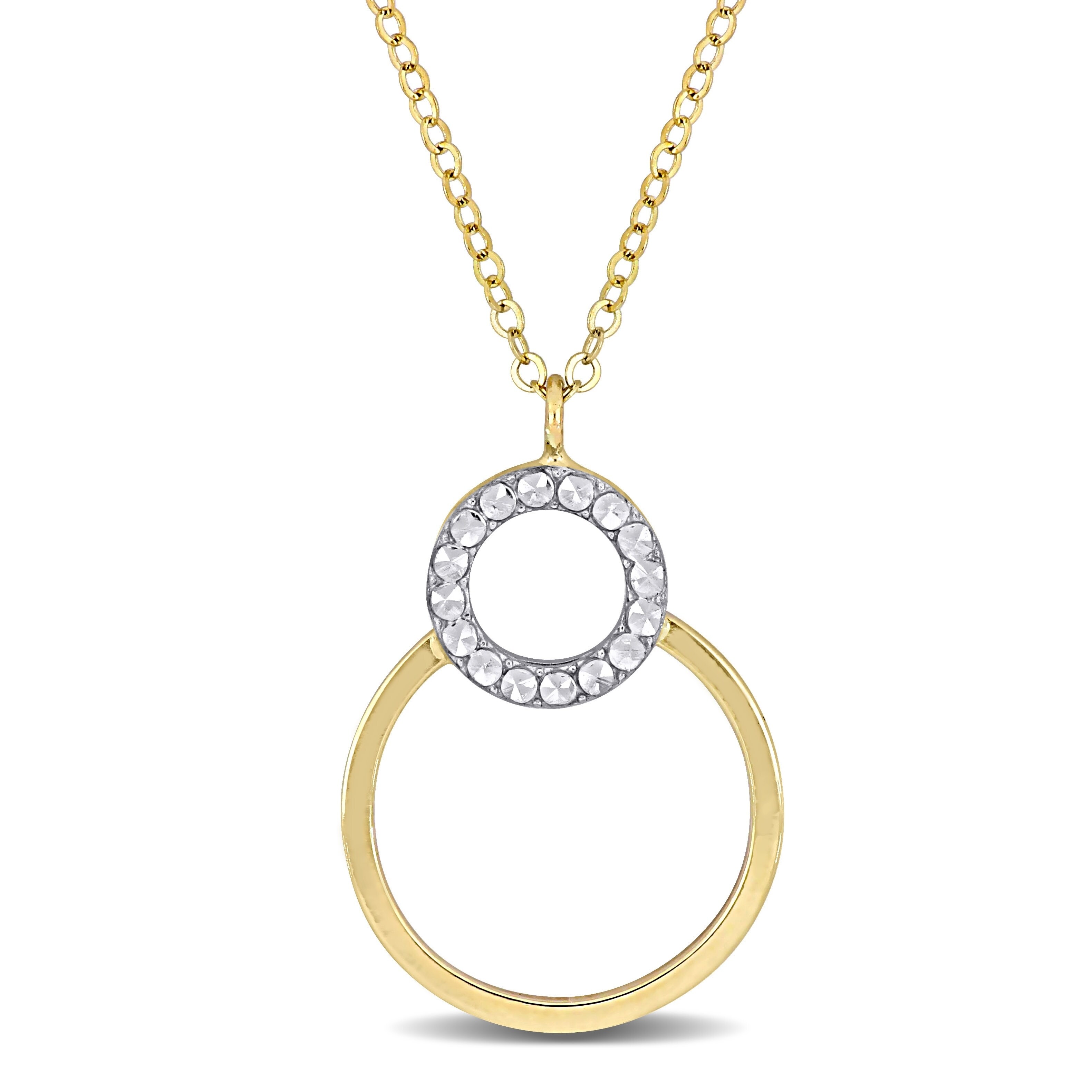 diamond double circle necklace