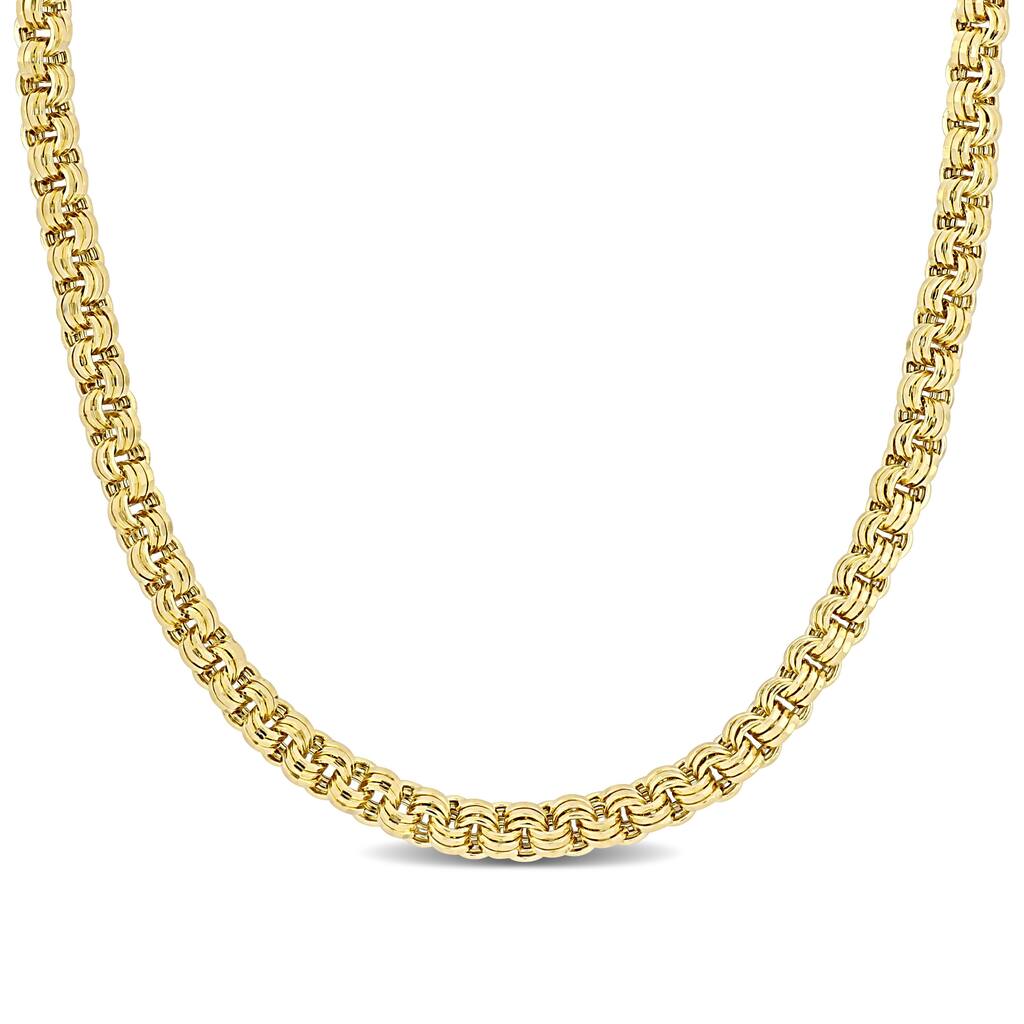 Miadora 14k Yellow Gold Interlaced Triple Link Necklace (3.8 MM)