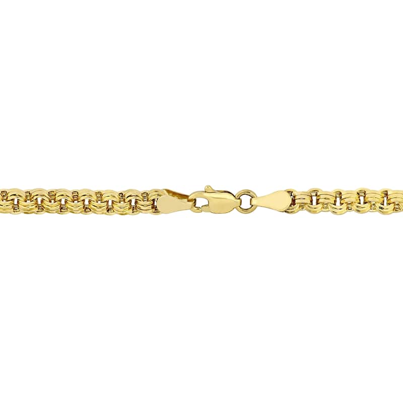 Miadora 14k Yellow Gold Interlaced Triple Link Necklace (3.8 MM)