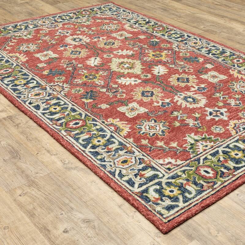 Style Haven Ava Hand-tufted Wool Loop-pile Traditional Bordered Area Rug