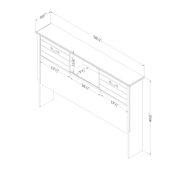 South Shore Asten Bookcase Headboard with Doors, Fall Oak