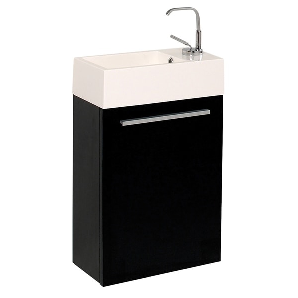 Fresca Pulito 16" Small Black Modern Bathroom Vanity w/ Integrated Sink