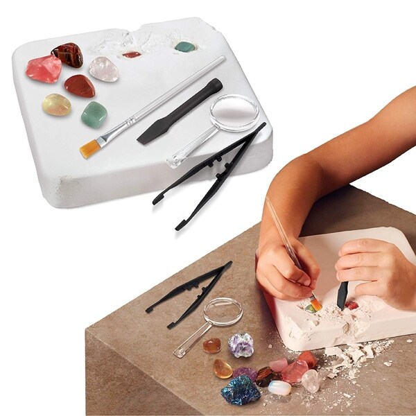 Educational Toys Childrens Rock Treasure Crystal Gems Digging Excavation Kit Gemstones Kids Set Educational Toys Science Nature