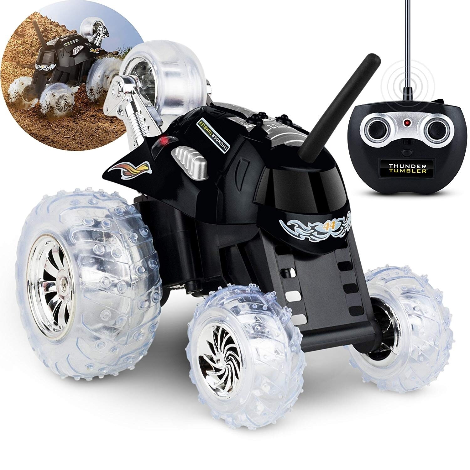 toy rc monster spinning car