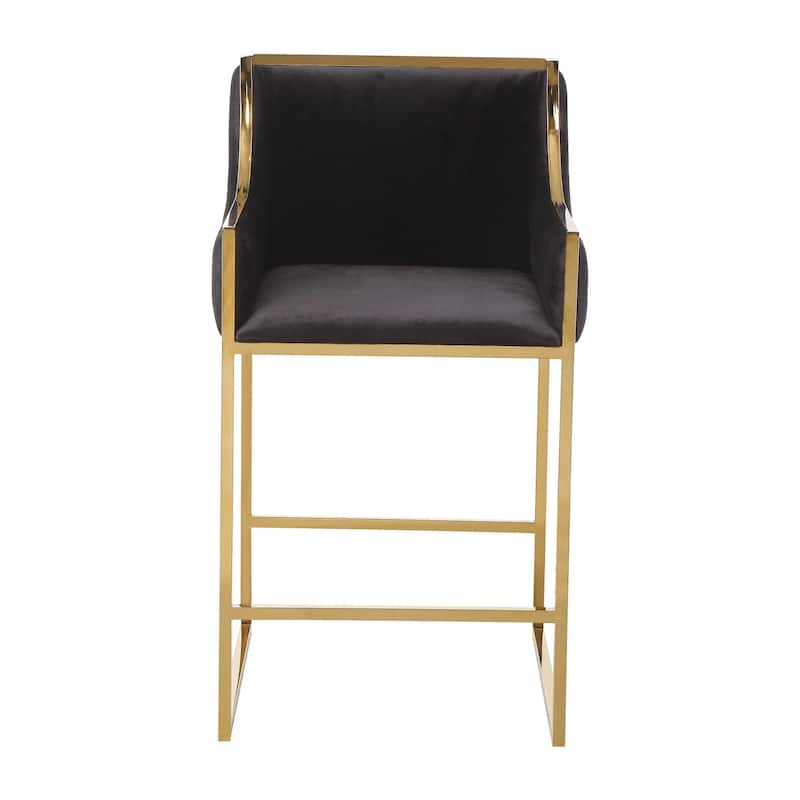 Bella Black and Gold Arm Stool