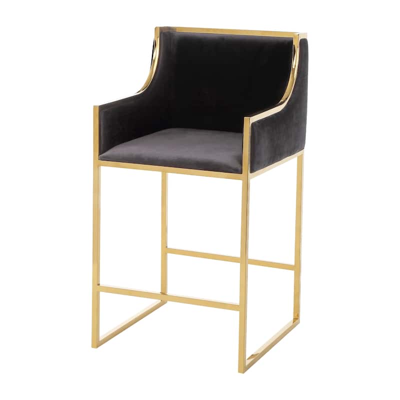 Bella Black and Gold Arm Stool