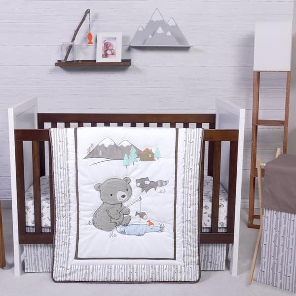 slide 2 of 10, Gone Fishing 3 Piece Crib Bedding Set