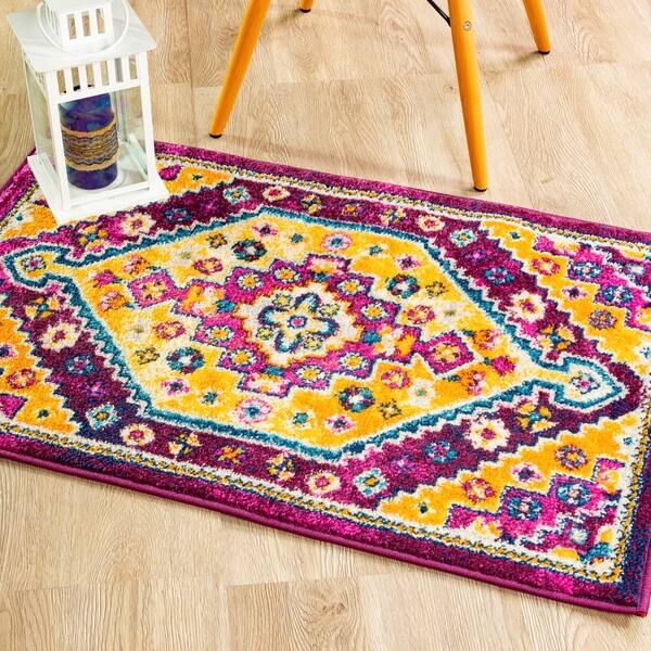 Bohemi Southwestern Tribal Diamond Pink Yellow Bohemian Area Rug Overstock 29058911