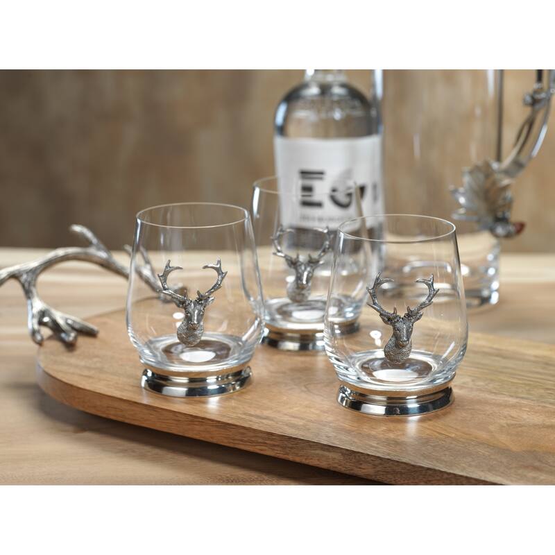 Alberg Pewter and Glass Tumblers, Set of 4