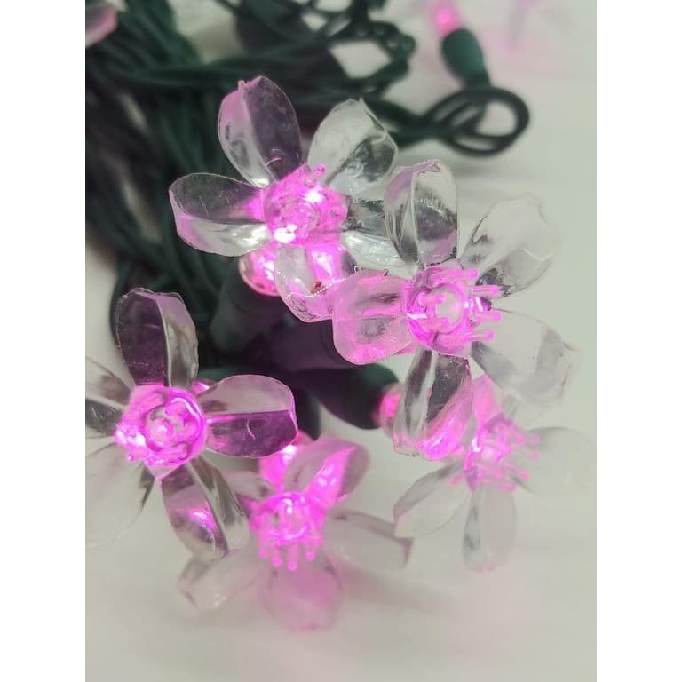 Pink Flower LED Set of 25 Lights Light String