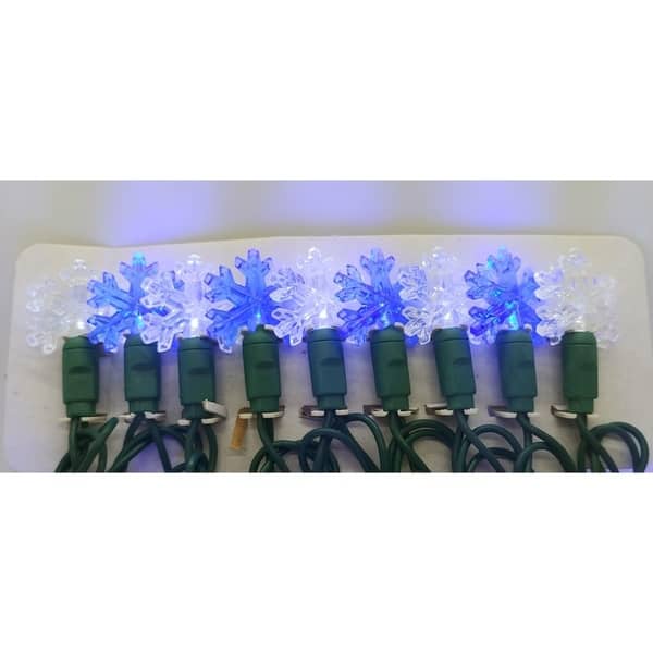 slide 1 of 1, Snowflake Blue and Pure White LED Light String