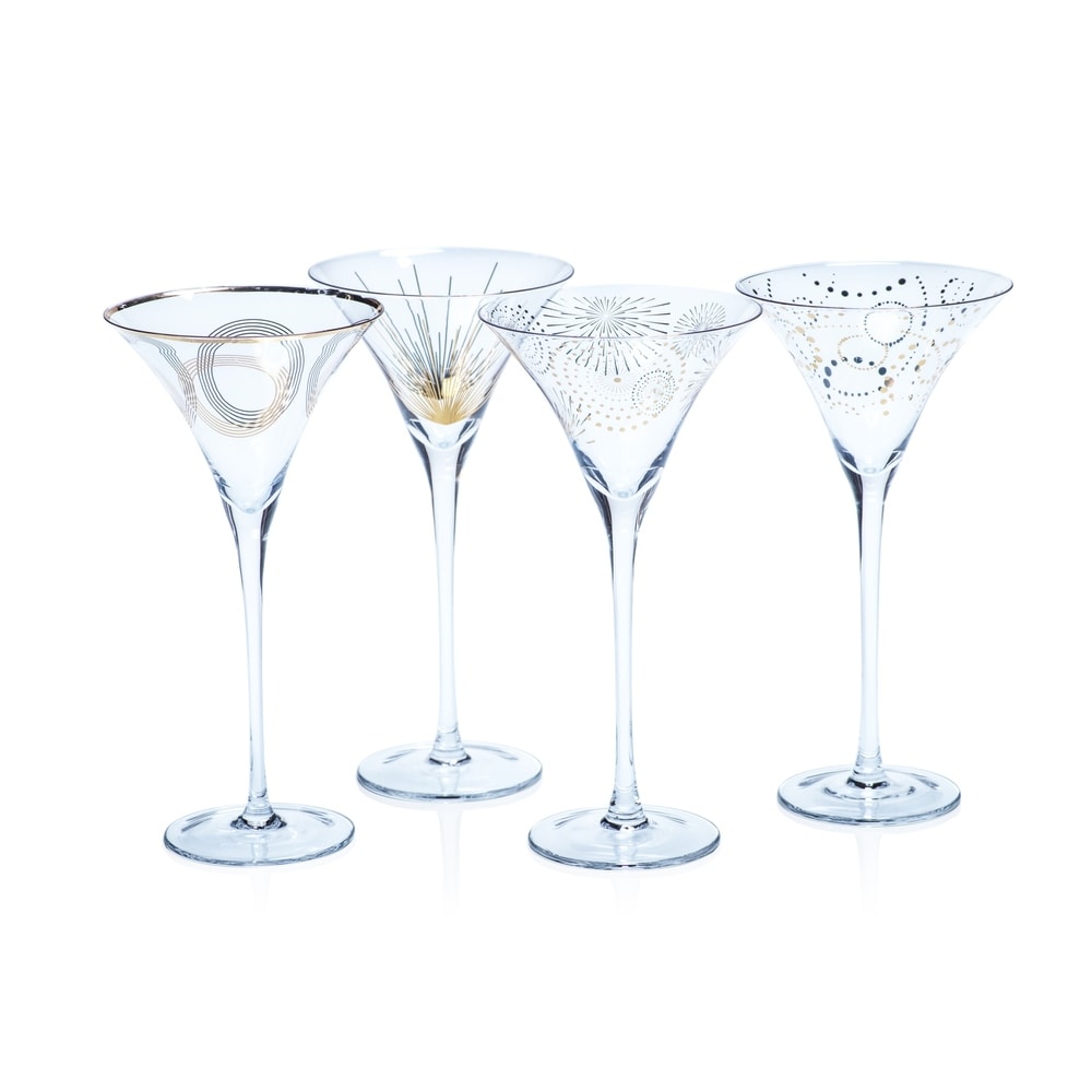 Viski Heavy Base Stemless Manhattan Glasses Set of 2 - Premium Crystal Cocktail  Glass, Stemless Martini Glasses, Cocktail Glass Gift Set, 7 oz