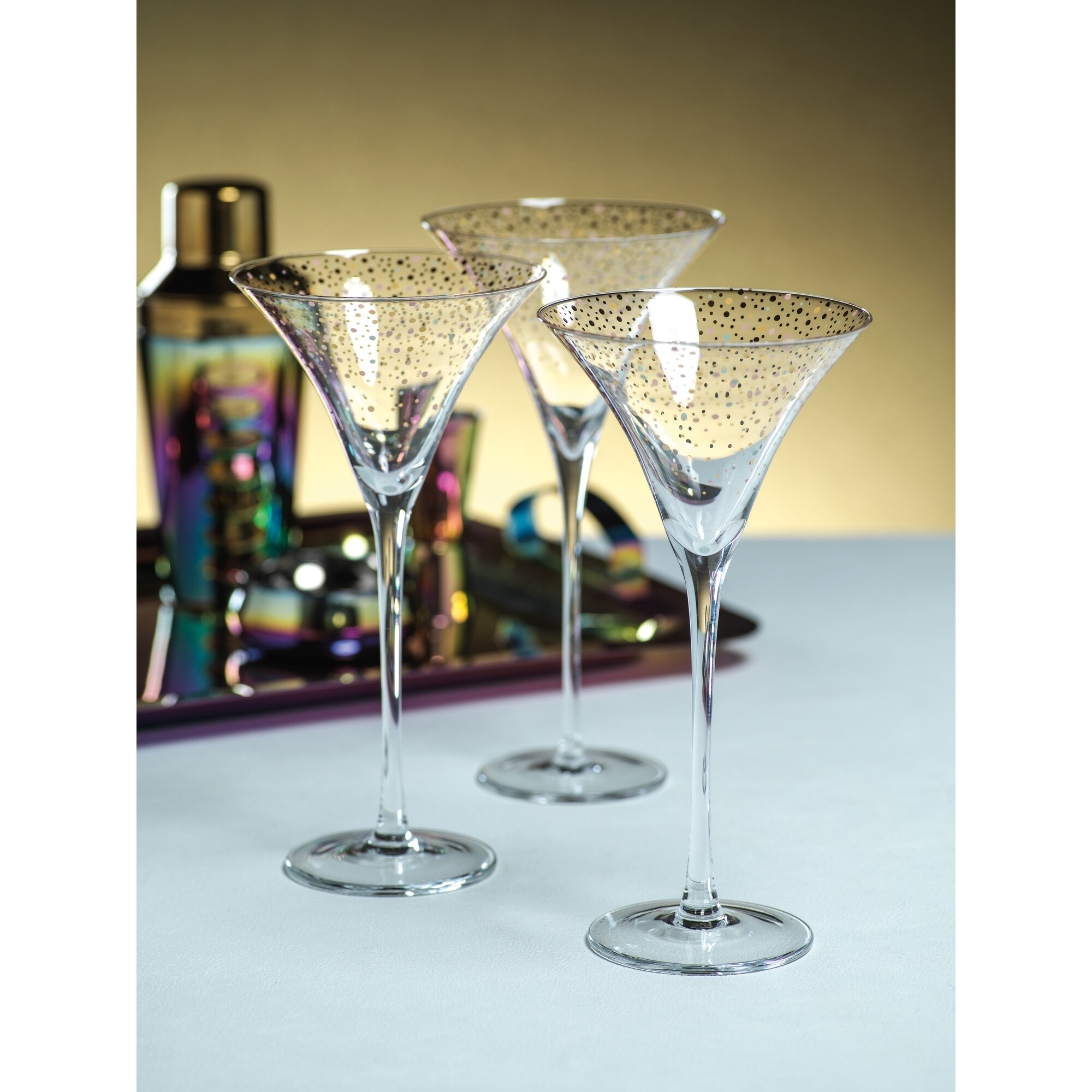 JoyJolt Olivia Crystal Martini Glasses - Set of 4 Tall Elegant Cocktail  Glasses - 9.2 oz
