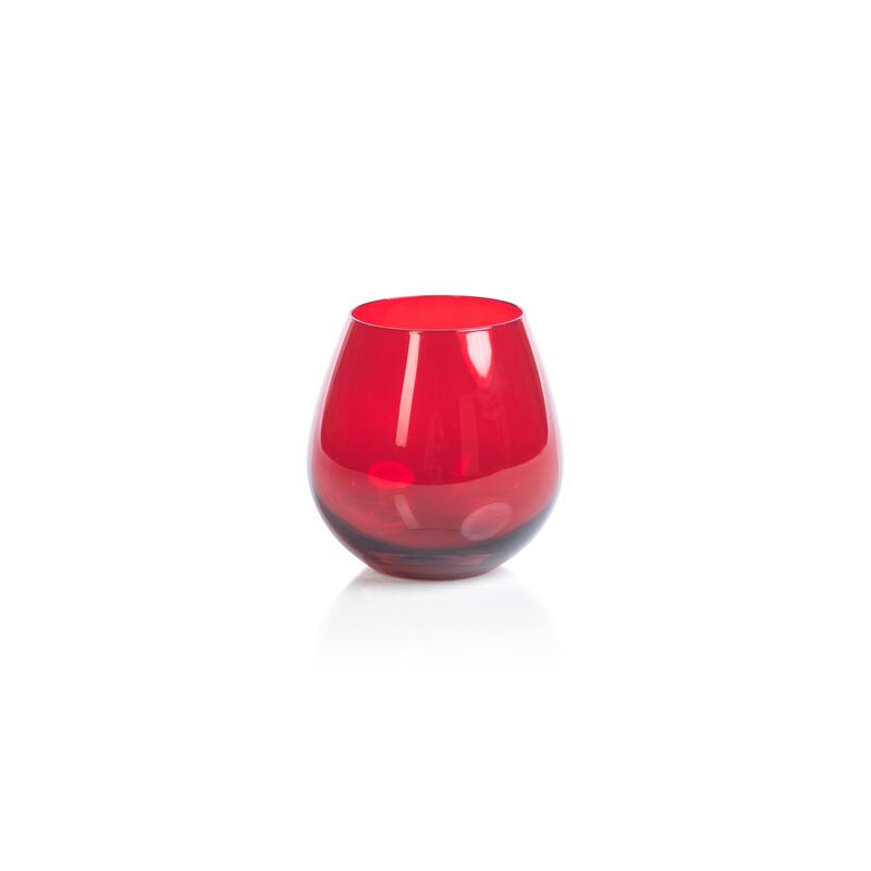 Luster Red Stemless All Purpose Glasses, Set of 6