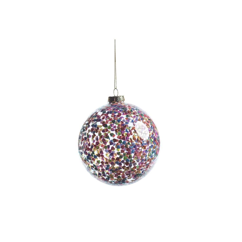 Pentagon Multicolor Sequin Ball Ornaments, Set of 4