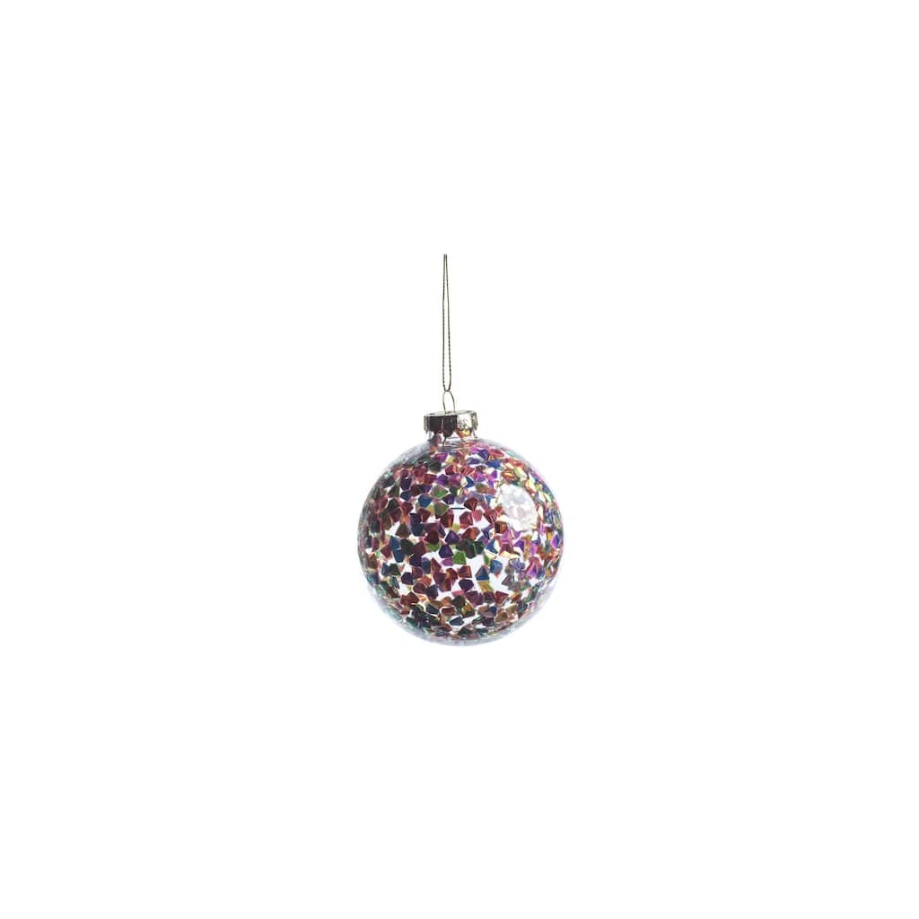 Pentagon Multicolor Sequin Ball Ornaments, Set of 6