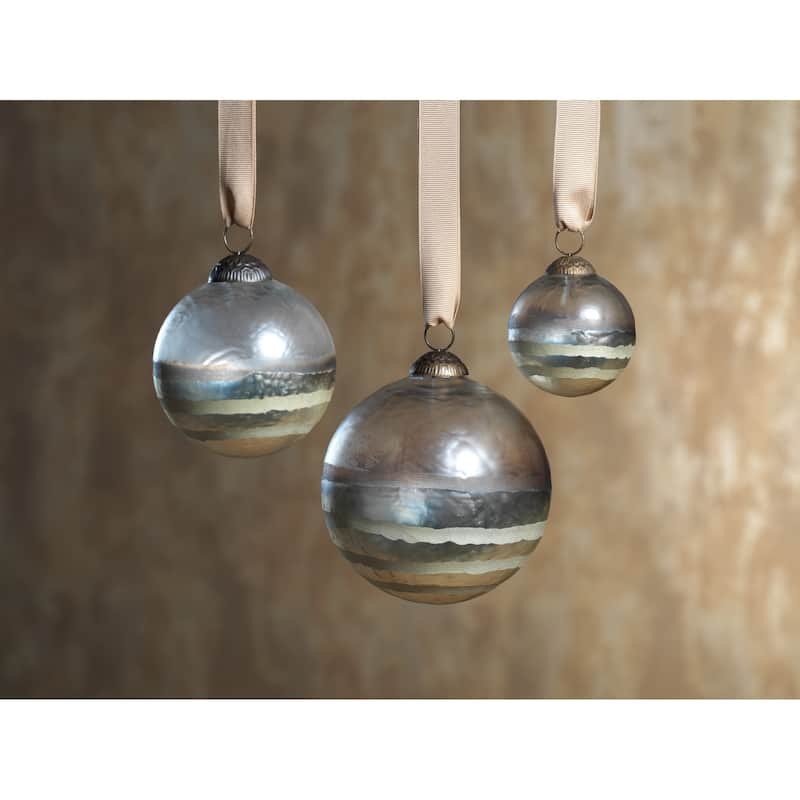 Smoked Hanging Ball Ornaments, Set of 4
